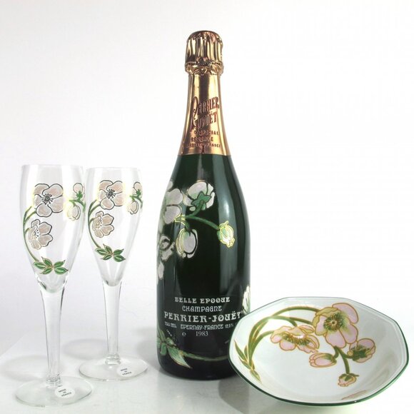 Vintage Perrier Jouet Belle Epoque Champagne Flutes - Picture 2 of 5